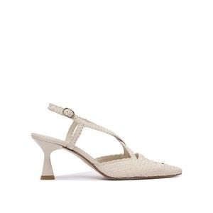 Pons Quintana Pointed Toe Woven Leather Slingback Heeled Shoes - NWT